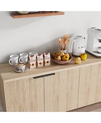 logicfox Modern Scandinavian Storage Sideboard Buffet File Cabinet , 68 inch