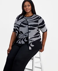 Anne Klein Plus Short-Sleeve Cardigan