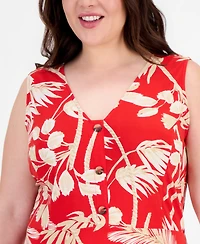 Anne Klein Essentials Plus Faux-Placket A-Line Dress