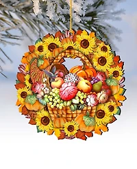 Designocracy Cats Wreath Holiday Ornaments, Set of 2