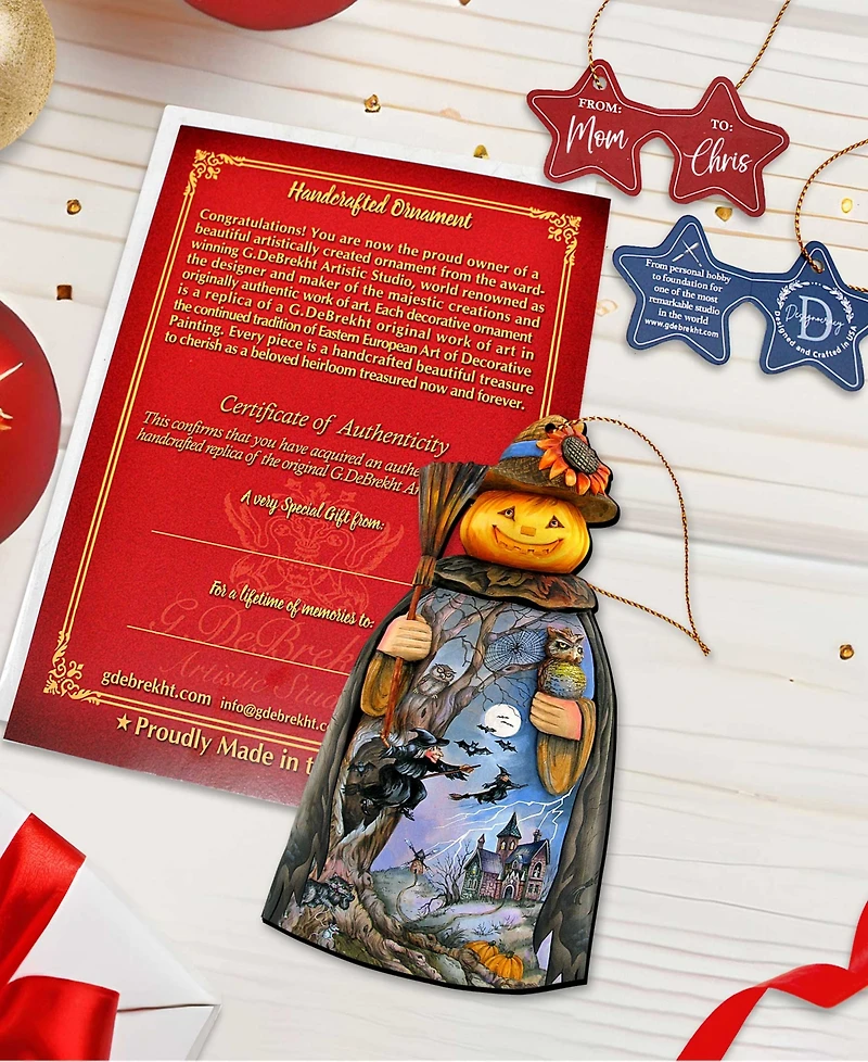 Designocracy Christmas Pumpkin Holiday Ornaments, Set of 2