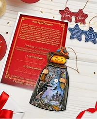 Designocracy Christmas Pumpkin Holiday Ornaments, Set of 2