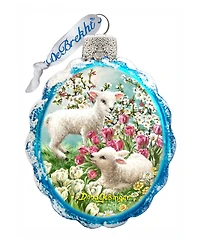 Designocracy Holiday Lambs Mercury Holiday Ornament