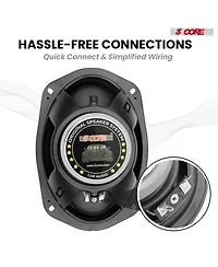 5Core 6x9 Car Speaker 4Pcs 800W 4Ohm 2 Way Coaxial Speaker Audio w Super Tweeter Fit for Vehicle