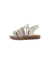 Bebe Big Girls Girl's Fashion Sandals – Dressy Shoes with Decorative Metal Charms