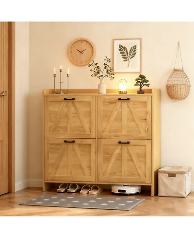 Rainsken Modern Farmhouse Shoe Cabinet