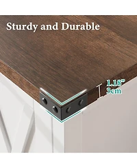 gaomon Small Storage Cabinet 2 Piece, Farmhouse Sideboard Buffet with 2 Doors & Adjustable Shelves, Entryway Console Cabinet for Living Room