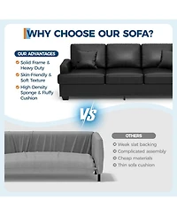 gaomon Modern 86" Sofa with 2 Throw Pillows, Deep Seat Couch with Upholstered Cushion & Removable Cover,Comfy