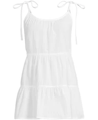 Lands' End Women's New Tiered Cover Up Mini Dress