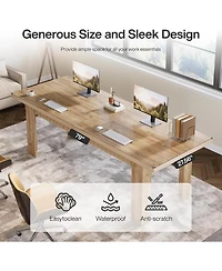 Tribesigns 79 Inch Double Desk for Two People, Extra Long Computer, Modern Wooden Desk for Home Office