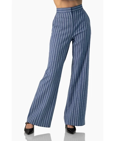 Ivonne Women's Striped Wide-Leg Pants