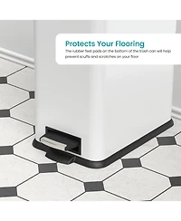 Home Zone Living 8 Gallon Slim Stainless Steel Kitchen Trash Can with Step Pedal and Soft Close Lid