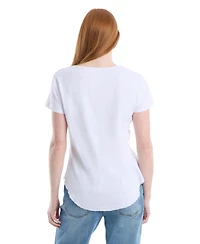 Wilt Women's Clothing V-Neck Henley Short Sleeve Tee