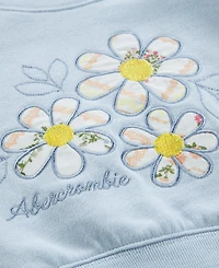 abercrombie kids Girls' Flower Fleece Crewneck Sweatshirt and Skort, 2-Piece Set