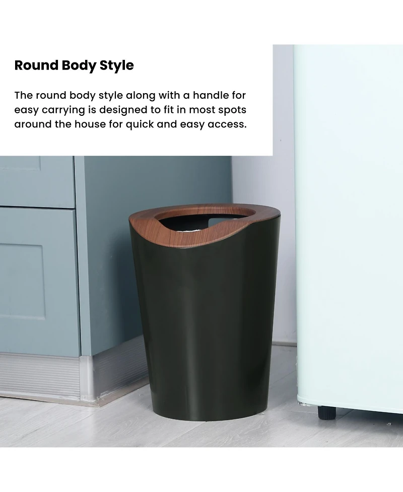 Home Zone Living 2-Pack 2 Gallon Small Round Trash Cans with Open Top