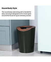 Home Zone Living 2-Pack 2 Gallon Small Round Trash Cans with Open Top