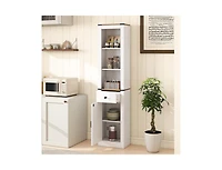 Slickblue 68 Inch Tall Bathroom Cabinet with Barn Door and Drawer