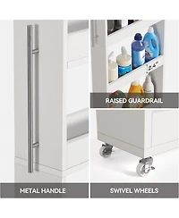 Tribesigns 5-Tier Tall Narrow Storage Cart on Wheels, 63 '' Mobile Shelf Organizer, Rolling Utility Cart for Kitchen, Dining Room, Small Spaces