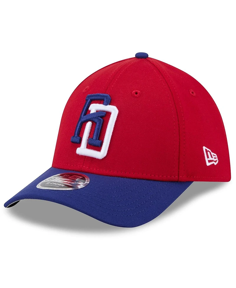 New Era Men's Red/Blue Dominican Republic Baseball 2026 World Baseball Classic M-Crown 39THIRTY Flex Hat