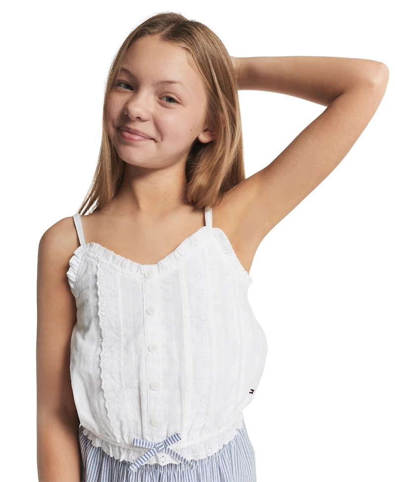 Tommy Hilfiger Girls' 7-16 Ruffle Trim Lace Cami Top