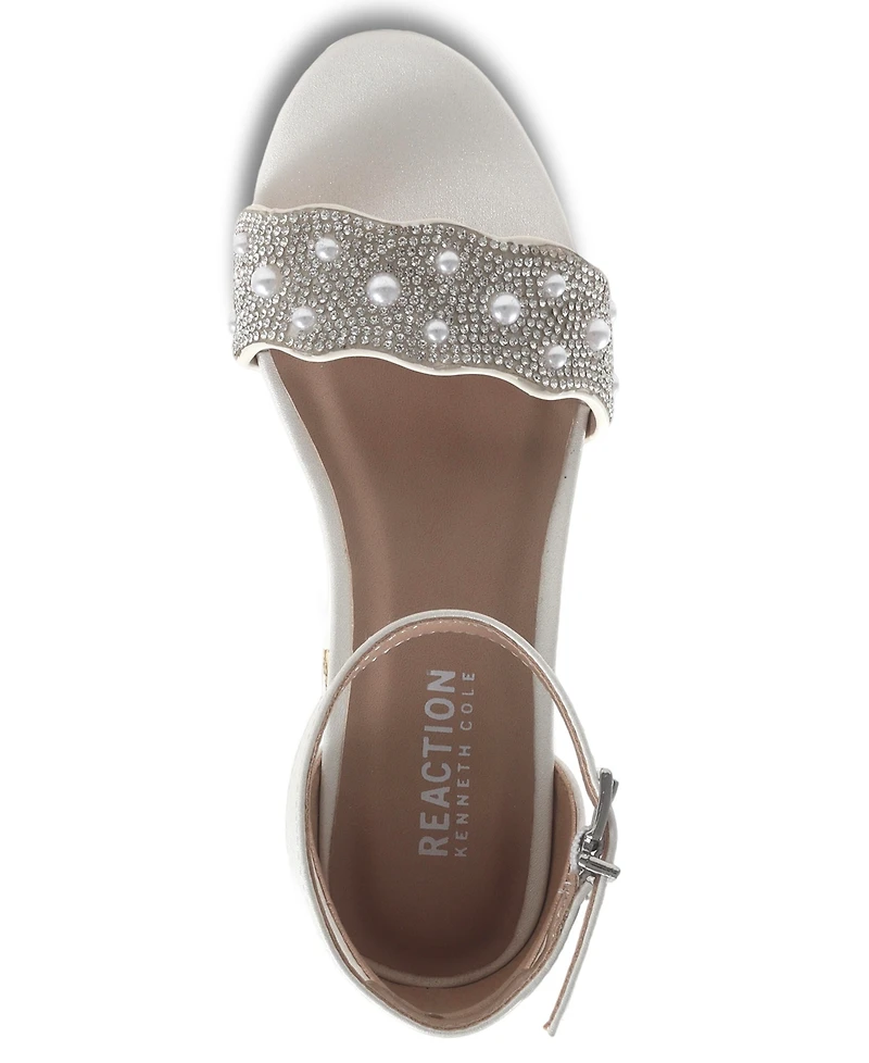Kenneth Cole Reaction Girls' 1-13 Farah Embellished Block Heel Sandals
