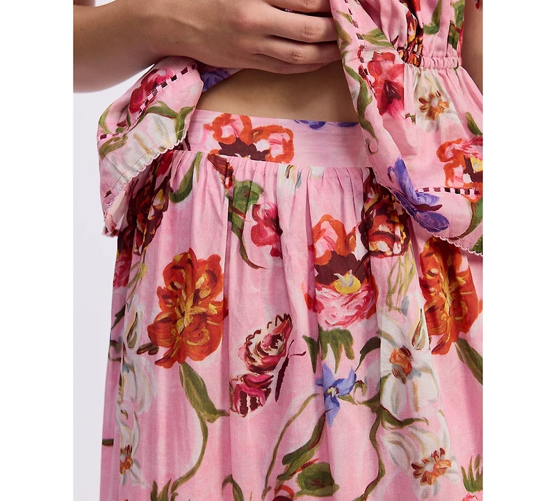 En Saison Women's Celeste Printed Pull-On Maxi Skirt