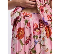 En Saison Women's Celeste Printed Pull-On Maxi Skirt