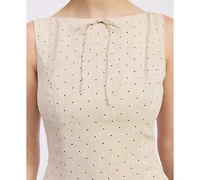 En Saison Women's Blakely Sleeveless Boat Neck Midi Dress