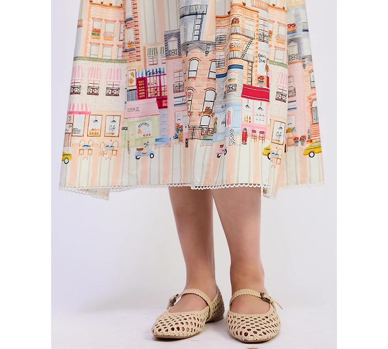 En Saison Women's Square Neck Athena Midi Dress