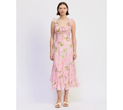 En Saison Women's Sleeveless Scoop Neck Wrenley Midi dress