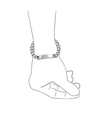 Bling Jewelry Blank Id Identification Bracelet Stainless Steel Curb Link Chain