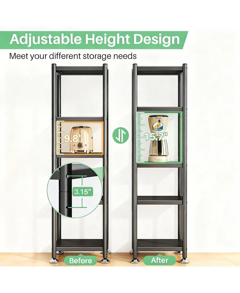 Yigii Metal Shelf Rack for Small Spaces