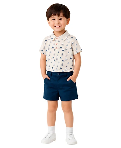 Sperry Baby Boys' Short-Sleeve Polo Shirt and Pull-On Shorts, 2-Piece Set