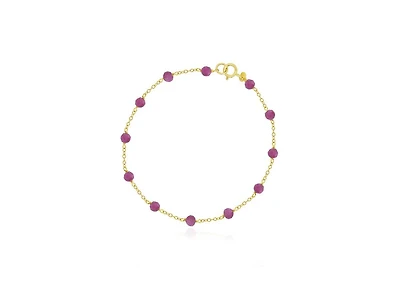 The Lovery Ruby Bead Chain Bracelet