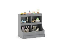 Slickblue 4-Cubby Kids Toy Storage Organizer and Bookcase