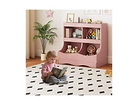 Slickblue 4-Cubby Kids Toy Storage Organizer and Bookcase