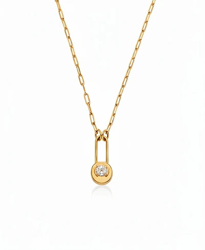 Lock & Luna Charm with Oval-Cut Moissanite – Gold