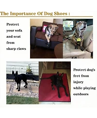Dog Boots with Reflective Straps for Large Dogs - Waterproof, Anti-slip, and Adjustable