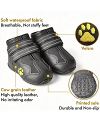 Dog Boots with Reflective Straps for Large Breeds - Anti-Slip, Waterproof, and Comfortable