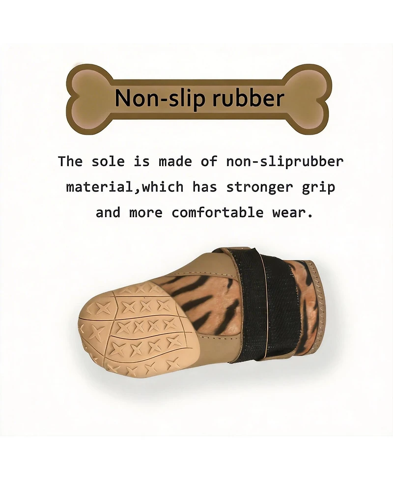 Anti-Slip Dog Boots for Large Breeds with Reflective Straps