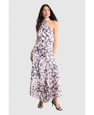 Warehouse Women's Scarf Tie Asymmetric Maxi Dress