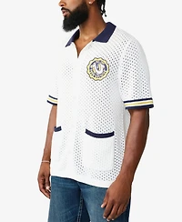 True Religion Men's Short-Sleeve Crest Knit Shirt