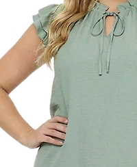 Ny Collection Plus Flutter Sleeve Flounced Dress