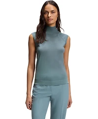 Boss by Hugo Women's Merino Wool Mock Neck Sleeveless Top