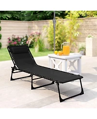 Outsunny 2 Chaise Lounge Pool Chairs, Folding, Reclining
