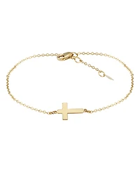 Adjustable Cross Bracelet Set in 14k Gold