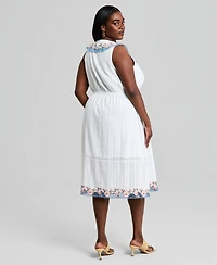 And Now This Trendy Plus Cotton Embroidered Dress, Macy's Exclusive