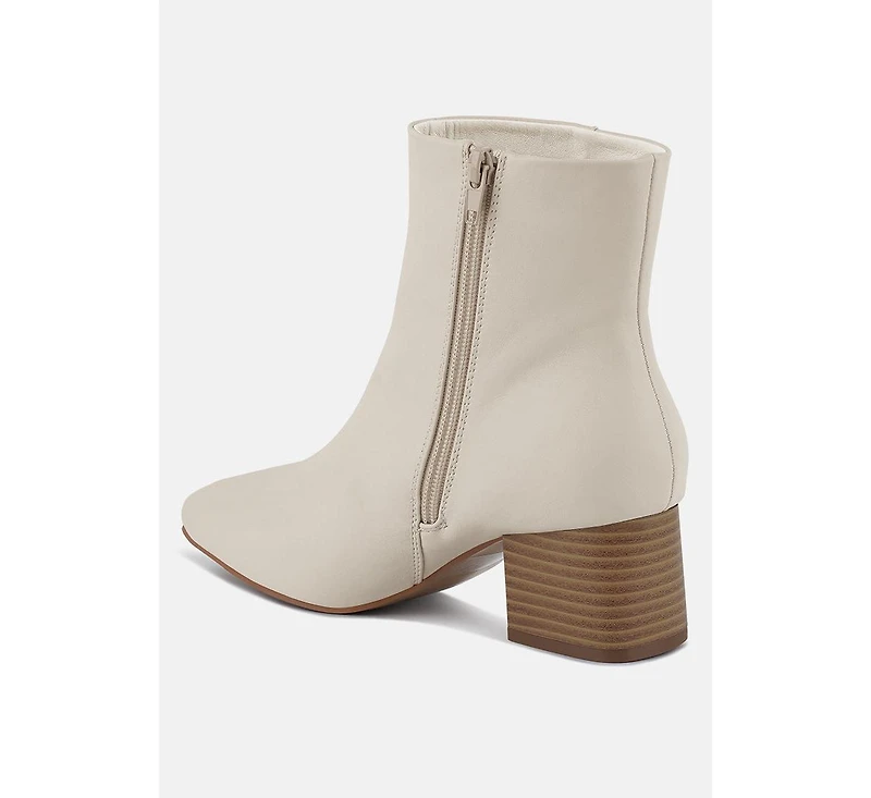 Womens davia leather square toe ankle boots