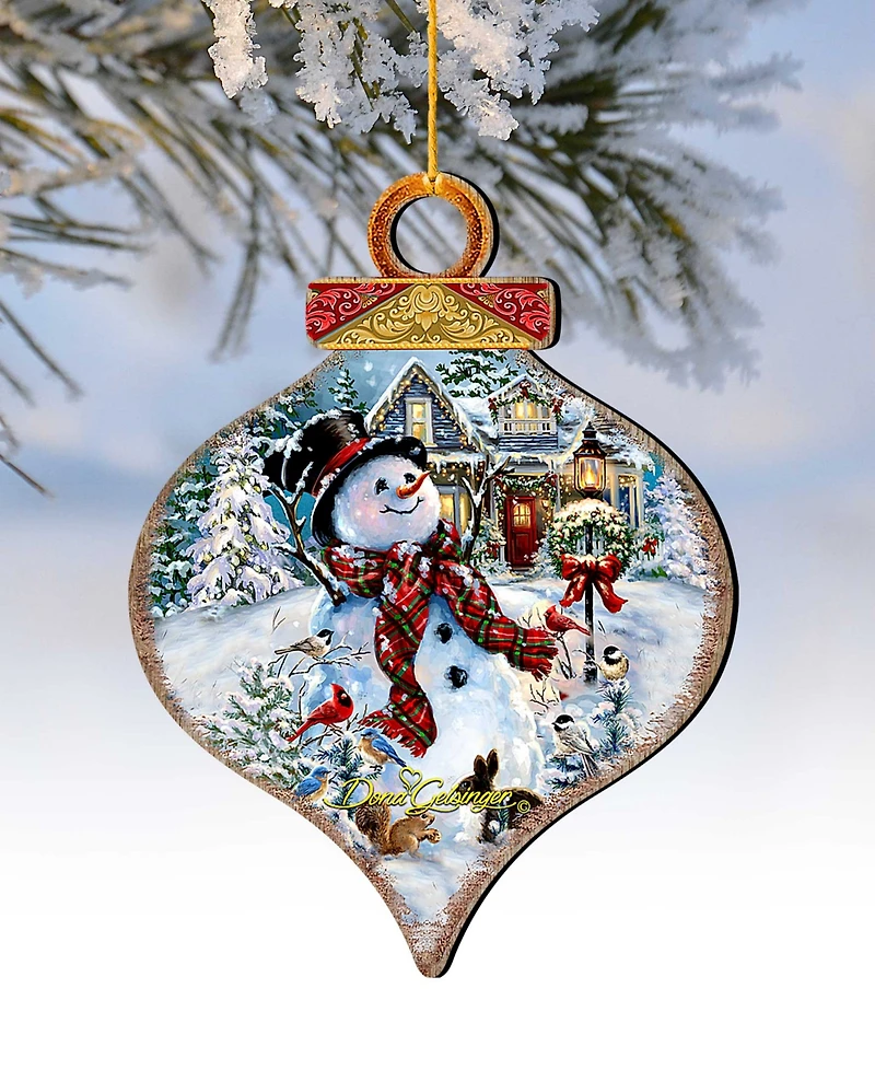 Designocracy An Old Fashioned Christmas Drop Wooden Ornaments, Set of 2