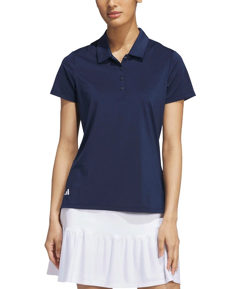 adidas Women's Solid Short-Sleeve Polo Shirt